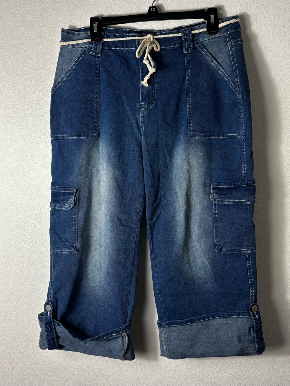 Cocoa Rice Women’s Denim Cargo Capri Pants Size XXL NWT